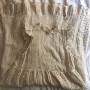 Urban Outfitters Smock Ruffle Mock Neck Midi Dress